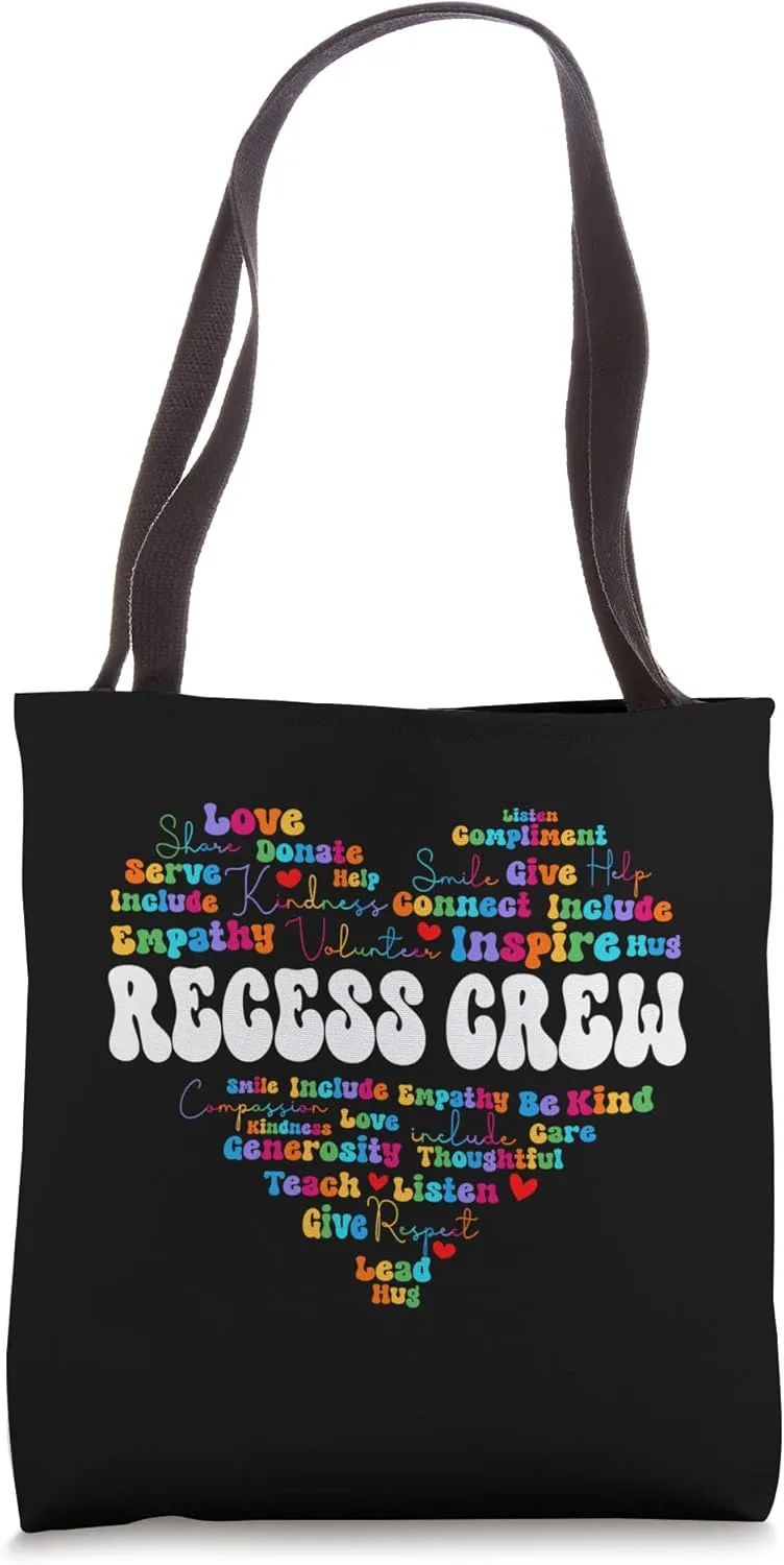 Cute Recess Crew Appreciation Week back to school Teacher Tote Bag