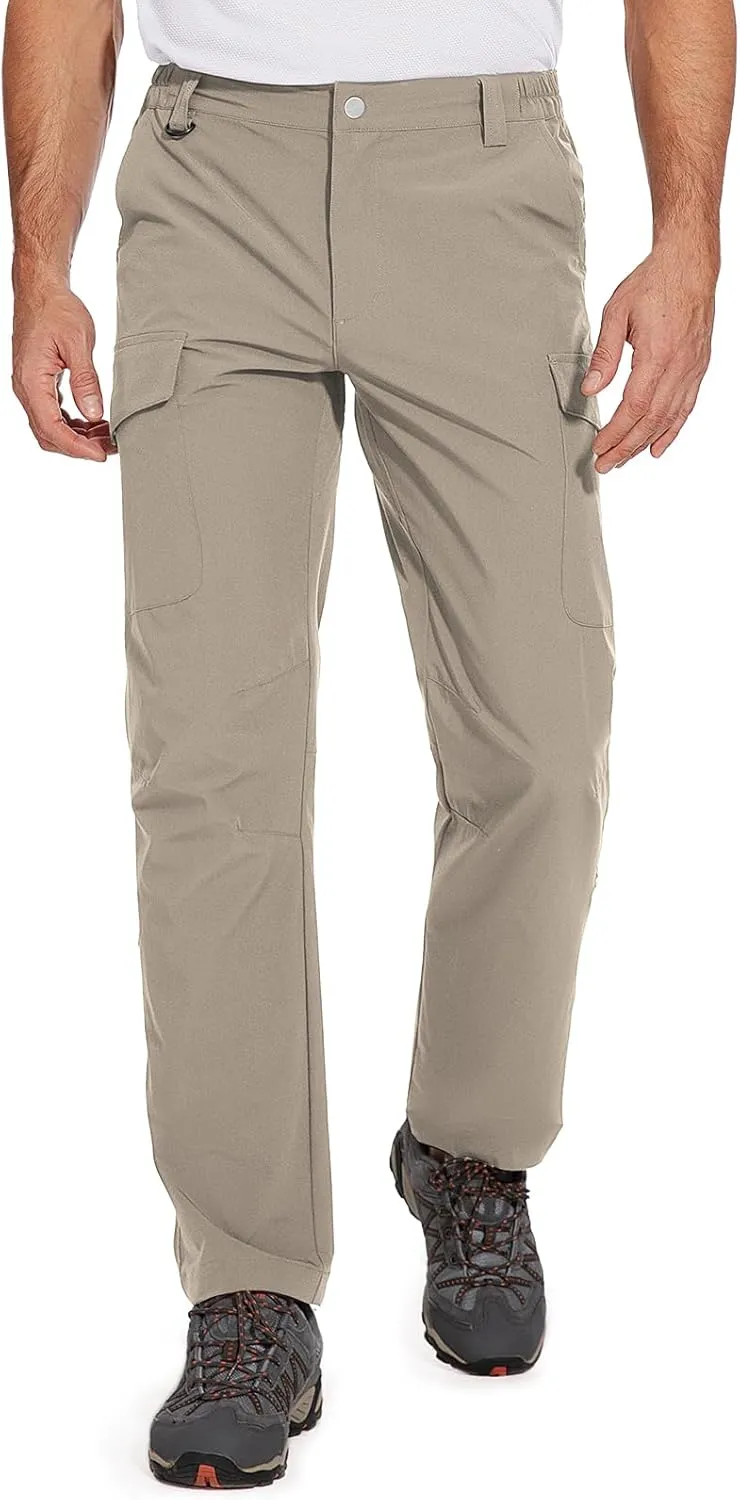 Cycorld Men's-Hiking-Pants-Lightweight-Water-Resistant-Quick-Dry Stretch Cargo Tactical Pants for Work Travel Camping Fishing