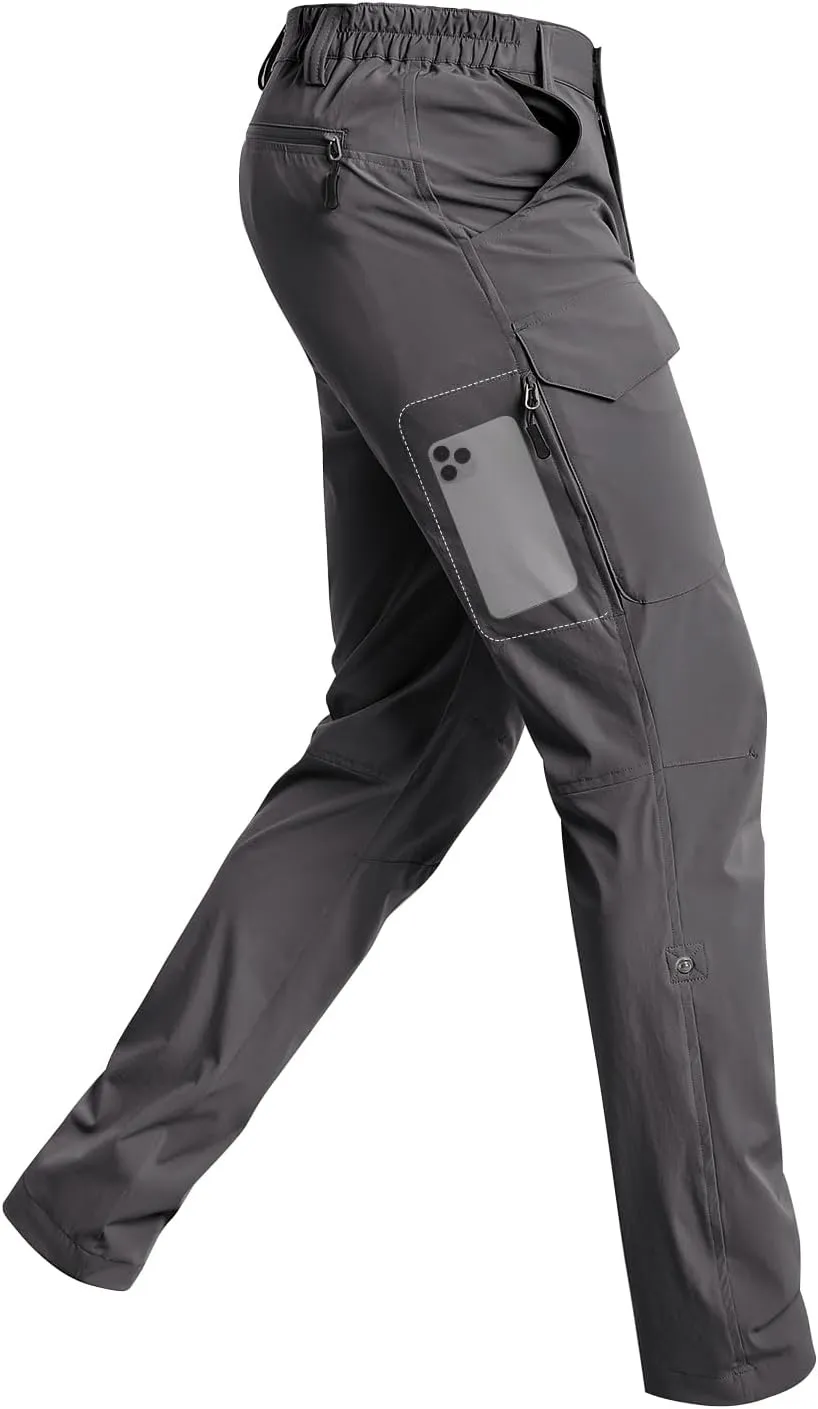 Cycorld Men's-Hiking-Pants-Lightweight-Water-Resistant-Quick-Dry Stretch Cargo Tactical Pants for Work Travel Camping Fishing