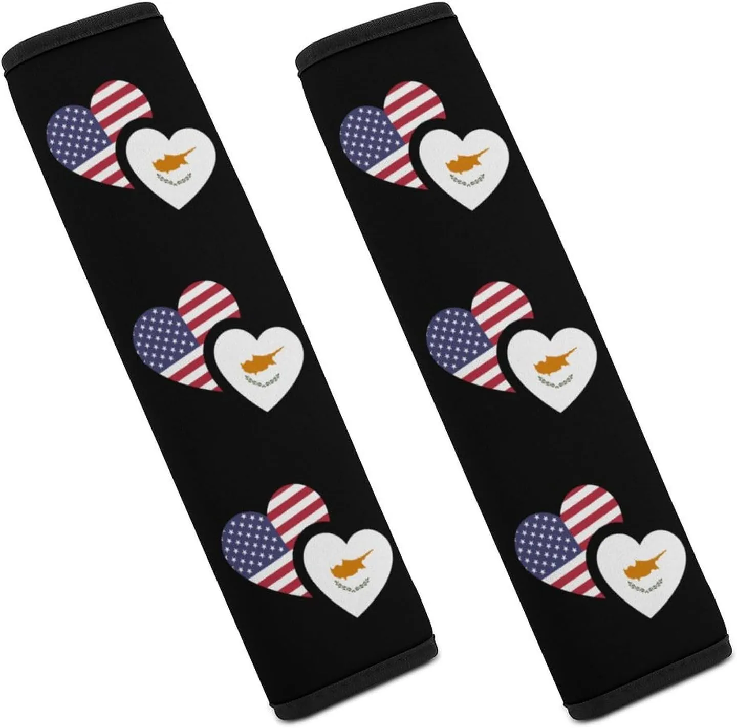 Cyprus U.S. Flag Fashion Car Seat Belt Cover Pad for Shoulder Bag Camera Soft Comfort Accessories 2PCS