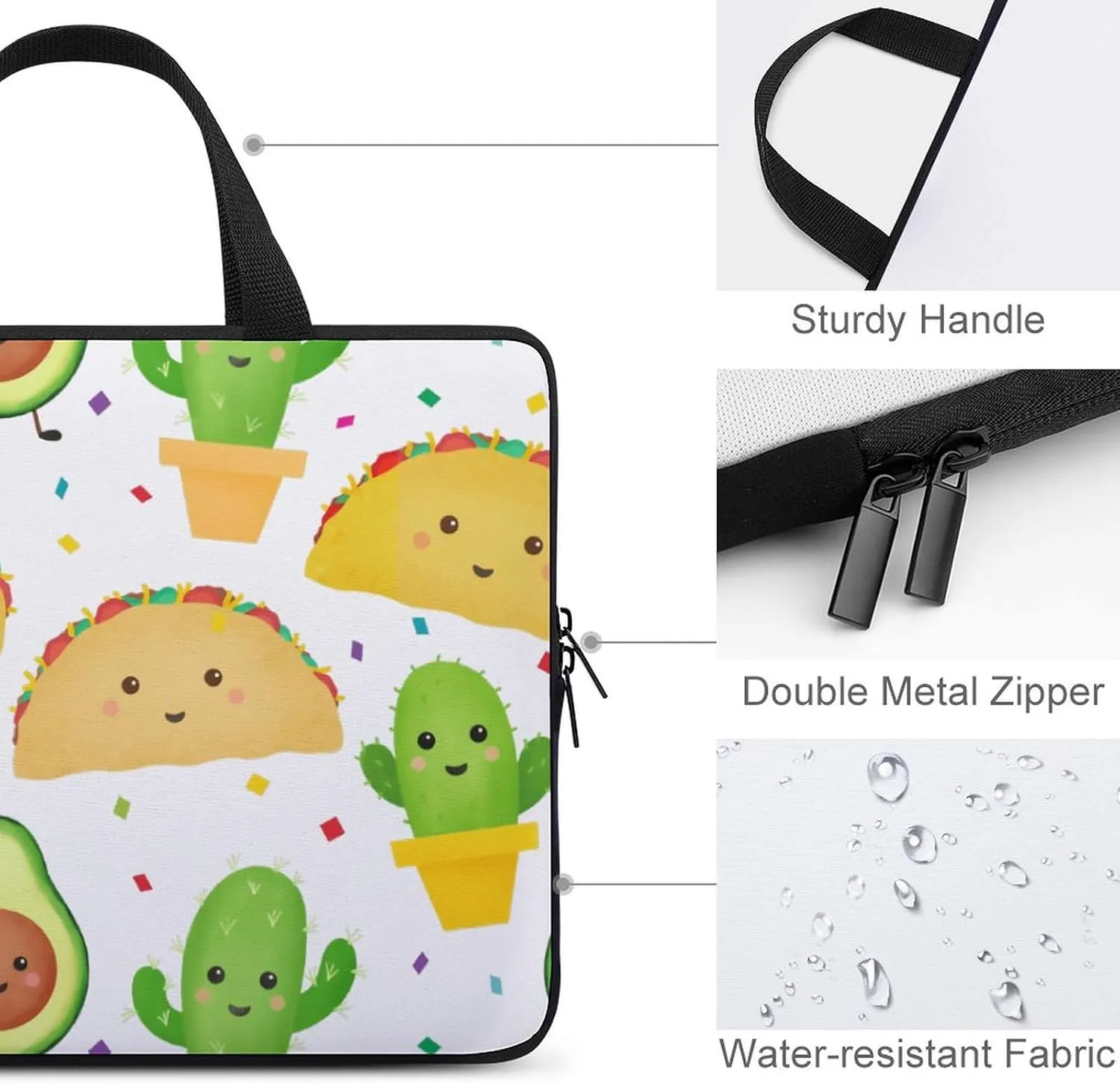 Daisy Flower Blue Laptop Bag Waterproof Dustproof Crack Proof Large Capacity