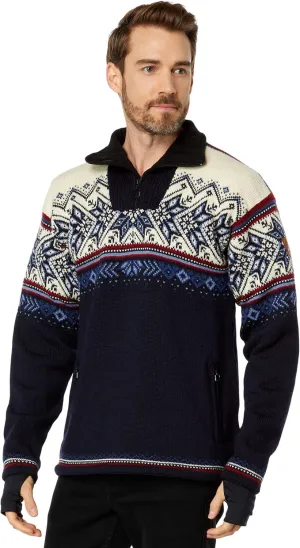 Dale of Norway Vail Waterproof Sweater Midnight Navy/Red Rose/Off-White/Indigo/China Blue SM (Men's 34-36")