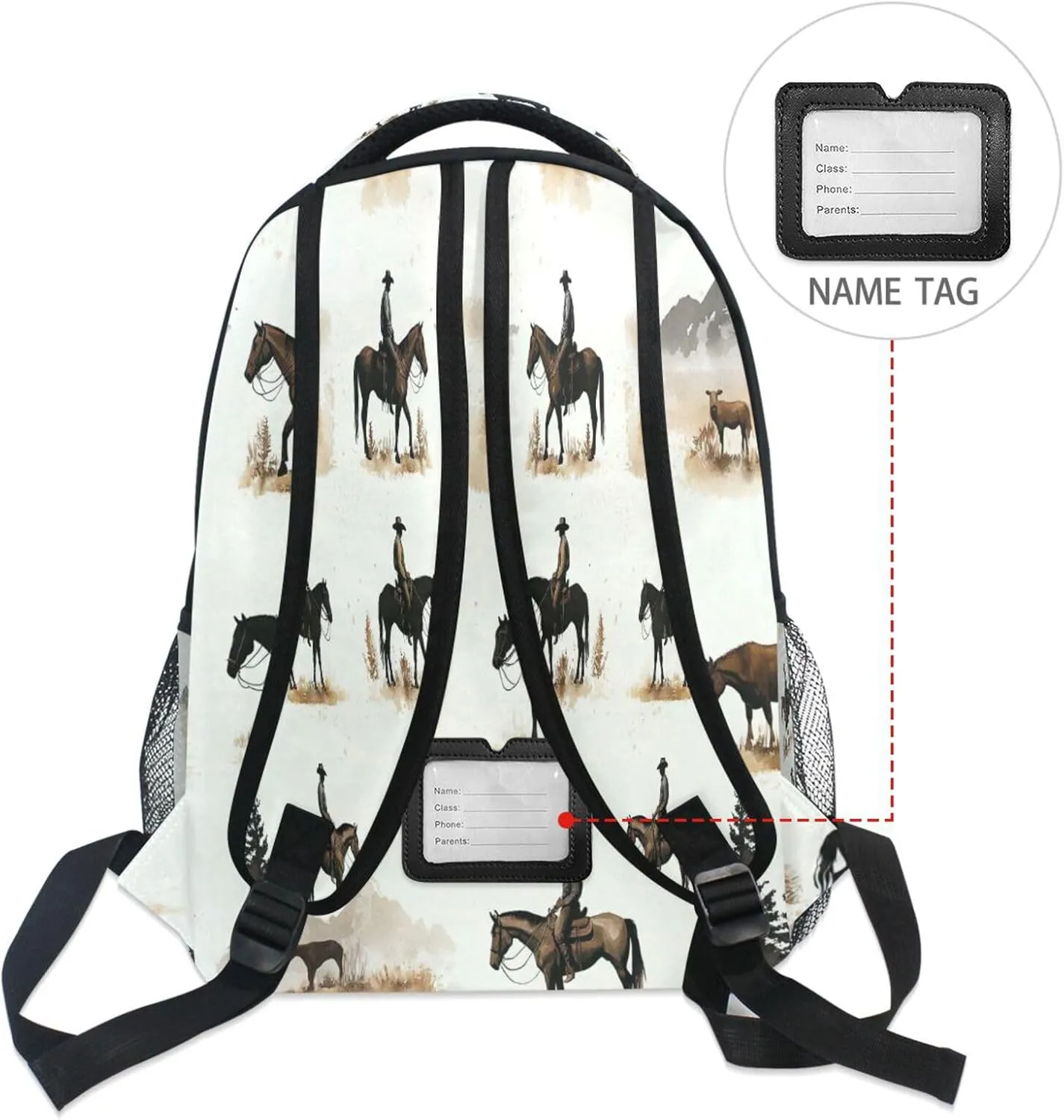 Day Backpack for Men and Women Waterproof Travel Laptop Backpack with Chest Strap for Travel Trip Horse