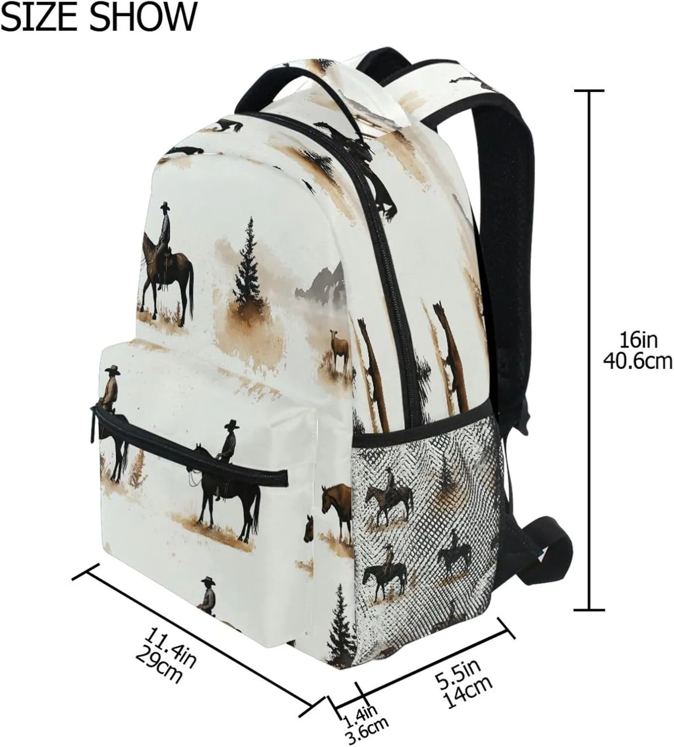Day Backpack for Men and Women Waterproof Travel Laptop Backpack with Chest Strap for Travel Trip Horse