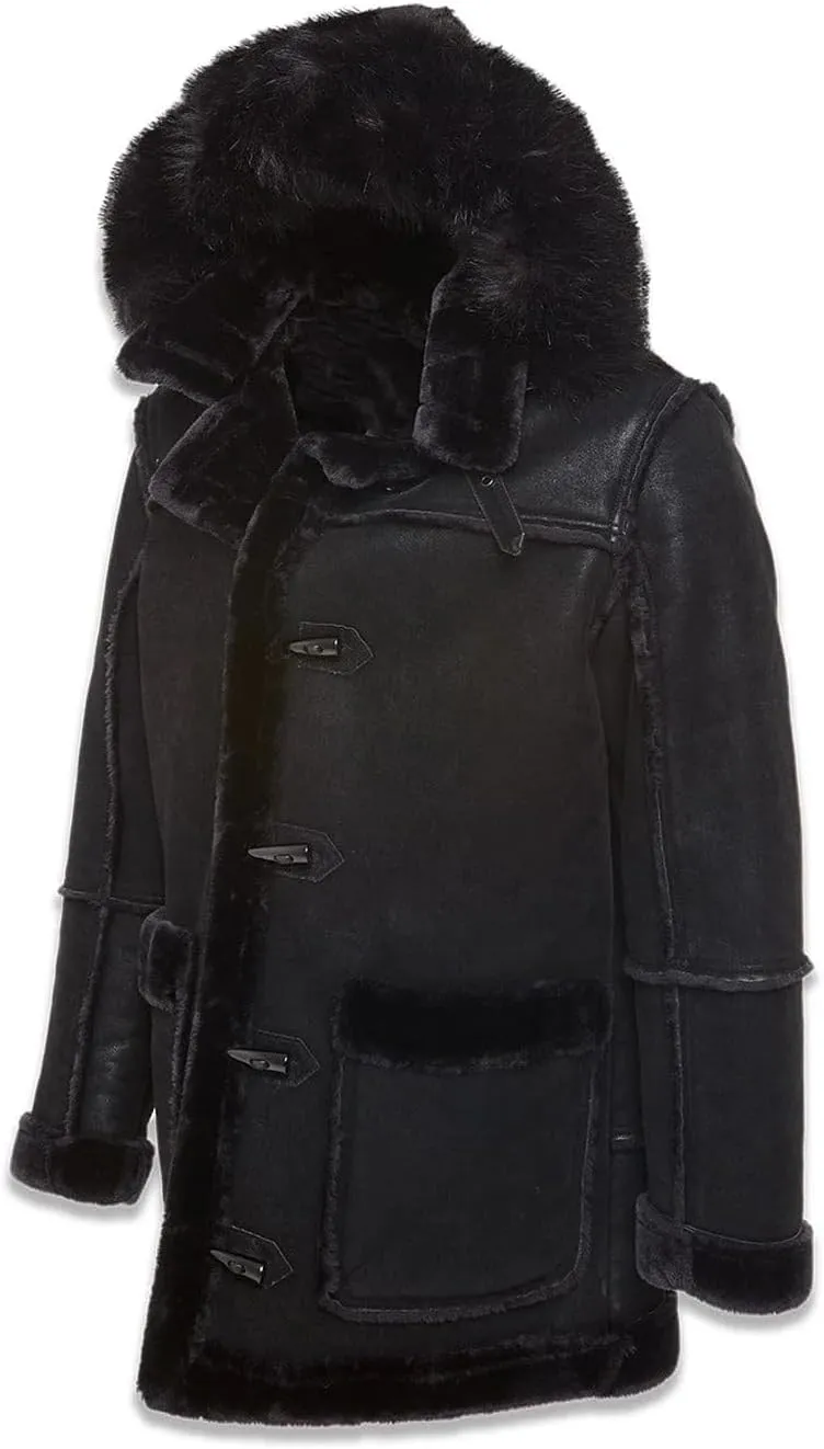 Denali 3Q Shearling Jacket, Faux Suede, Faux Shearling Lining, Toggle Front Closure, Black