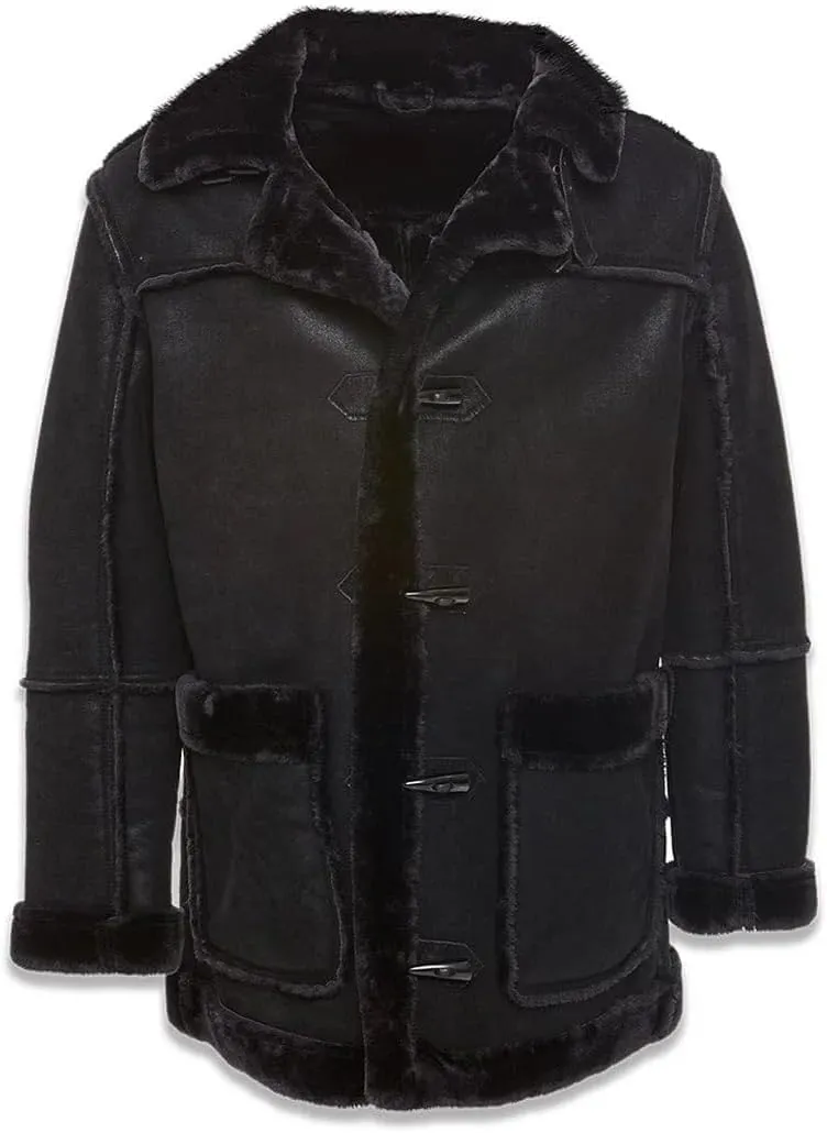 Denali 3Q Shearling Jacket, Faux Suede, Faux Shearling Lining, Toggle Front Closure, Black
