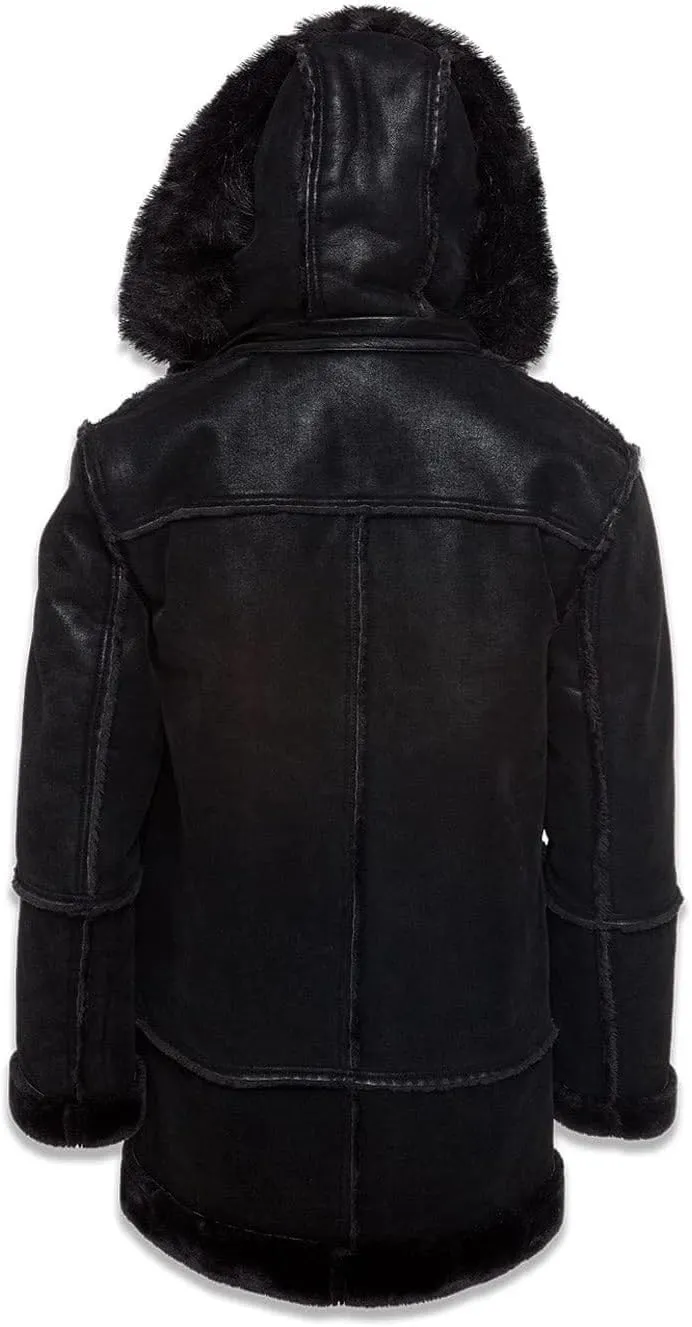Denali 3Q Shearling Jacket, Faux Suede, Faux Shearling Lining, Toggle Front Closure, Black