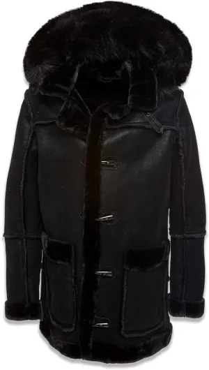Denali 3Q Shearling Jacket, Faux Suede, Faux Shearling Lining, Toggle Front Closure, Black