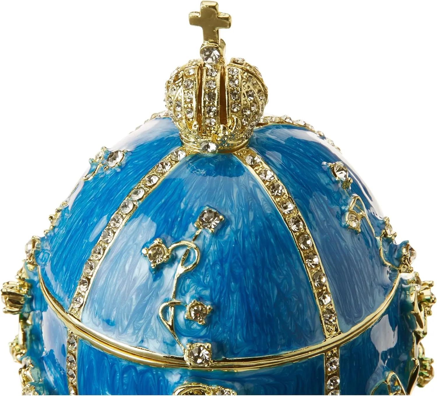 Design Toscano The Empress Romanov Style Collectible Enameled Egg, 6 Inch, Blue