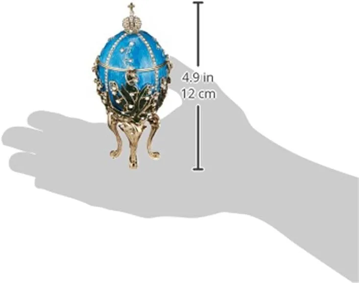 Design Toscano The Empress Romanov Style Collectible Enameled Egg, 6 Inch, Blue