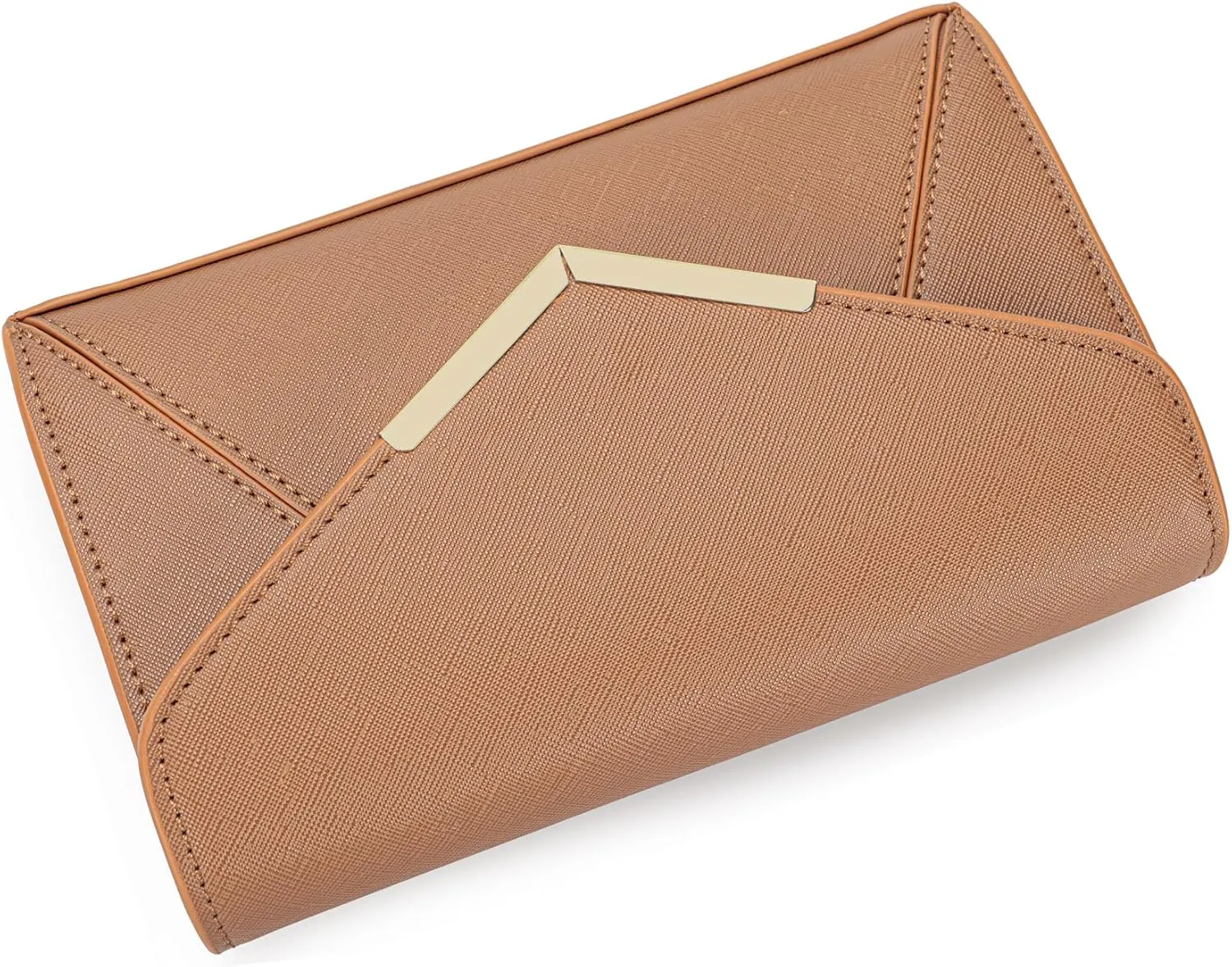 DEXMAY Women Envelope Clutch Faux Saffiano Leather Evening Handbag Foldover Clutch Bag Formal Dressy Purse
