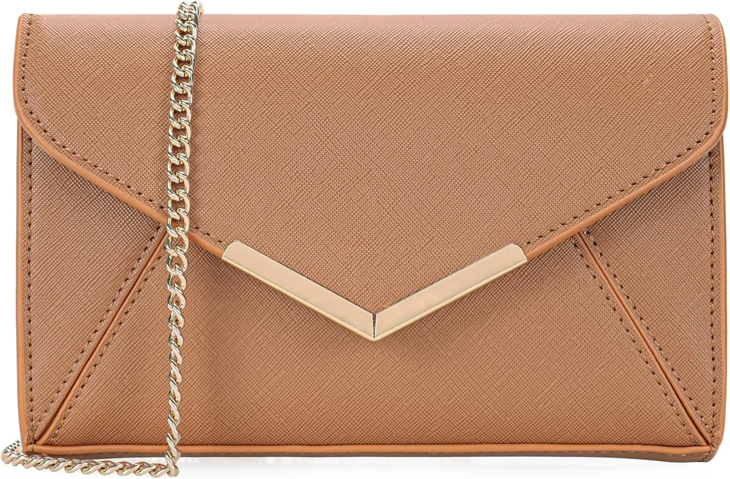 DEXMAY Women Envelope Clutch Faux Saffiano Leather Evening Handbag Foldover Clutch Bag Formal Dressy Purse
