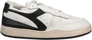 Diadora Womens Mi Basket Row Cut Age of Beauty Metallic Lace Up Sneakers Shoes Casual - White - Size 7.5 M