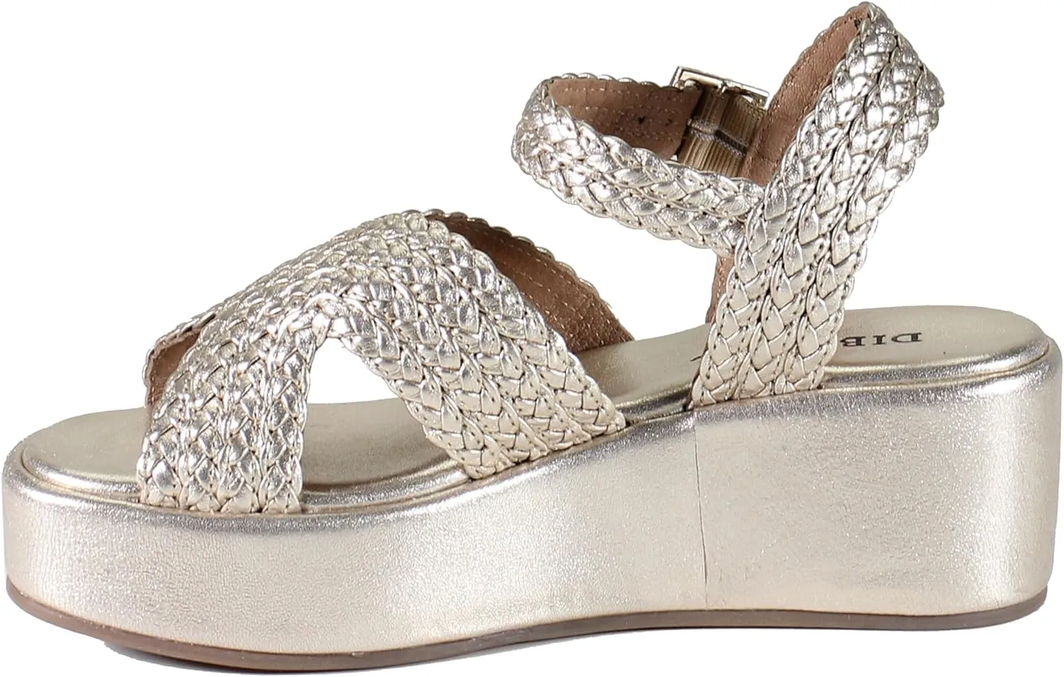 Diba True Womens Wind Garden Braided Metallic Platform Ankle Strap Casual Sandals Casual Mid Heel 2-3" - Gold