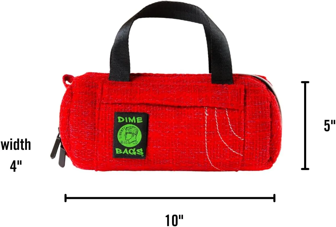 DIME BAGS - Padded Duffle Tube, Durable Hemp Blend (10 Inch, Grey)