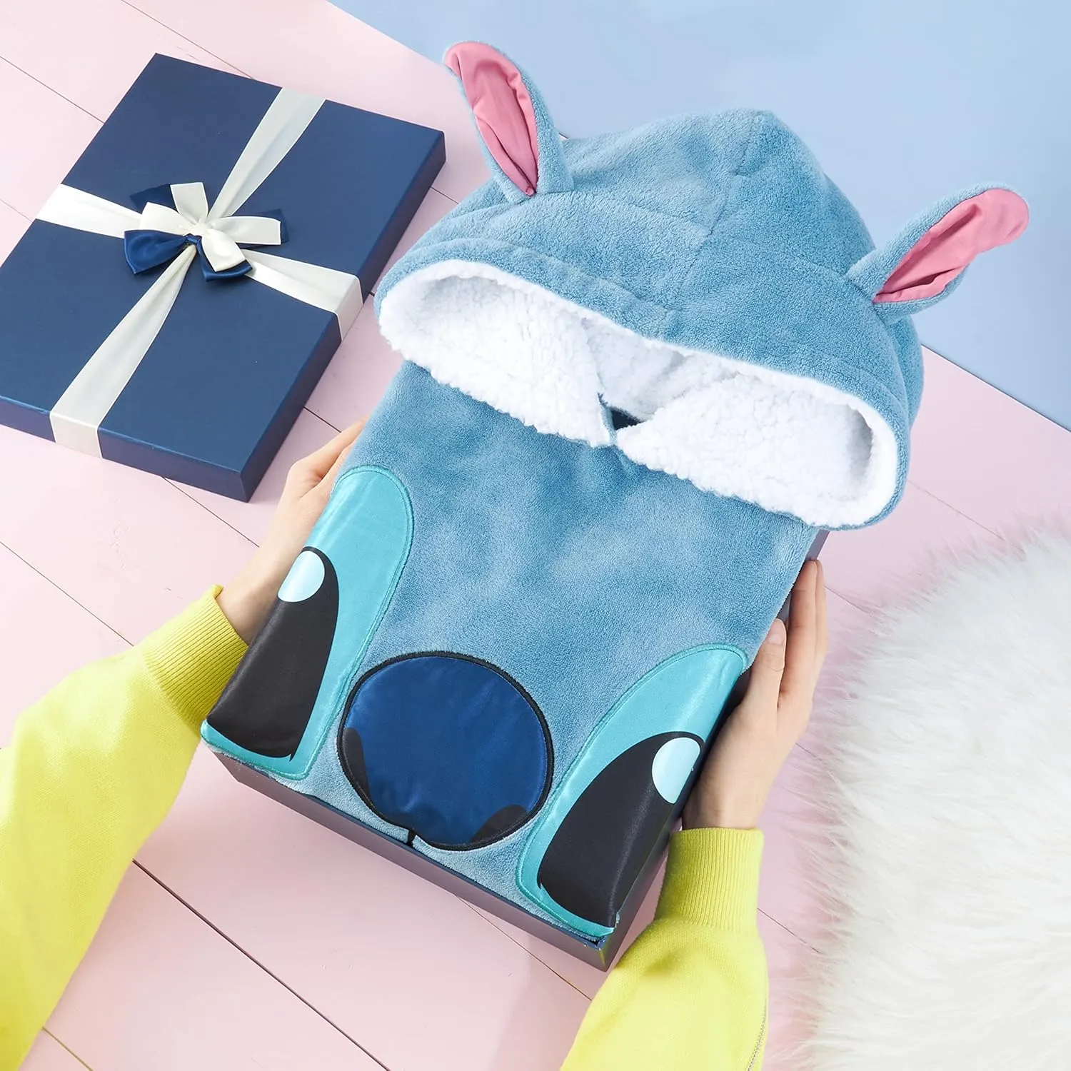 Disney Stitch Blanket Hoodie for Kids Cozy Fleece Wearable Blanket Stitch Gifts