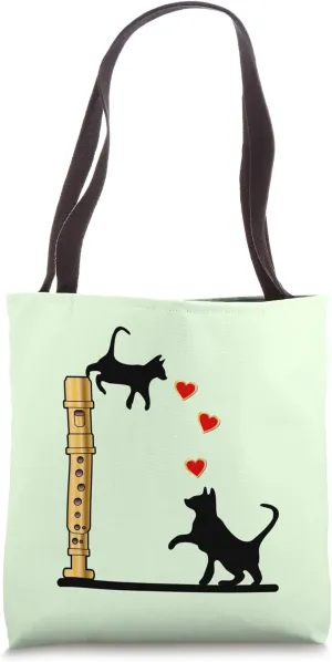 DOG CAT LOVE KIDS SOPRANO RECORDER FLUTE Tote Bag