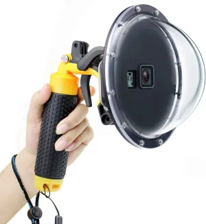 Dome Port for GoPro Hero 7 Black/Silver/White, Hero 6 5 Black, Hero 2018, Dome Port Lens with Waterproof Housing Case Trigger Floating Hand Grip for Underwater Photography
