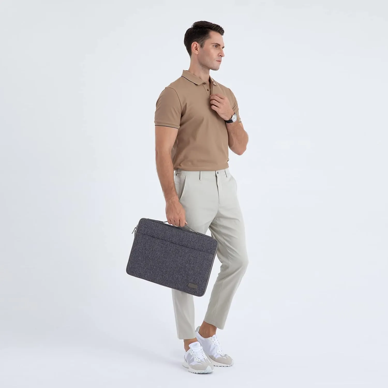 DOMISO 13.3 inch Laptop Sleeve Case Waterproof Carrying Bag for 13.3" Notebook/13 MacBook Air/Surface Book/ThinkPad L390 Yoga X380 Yoga/13.9" Yoga C930 Glass/HP EliteBook 830 840 G5,Dark Grey