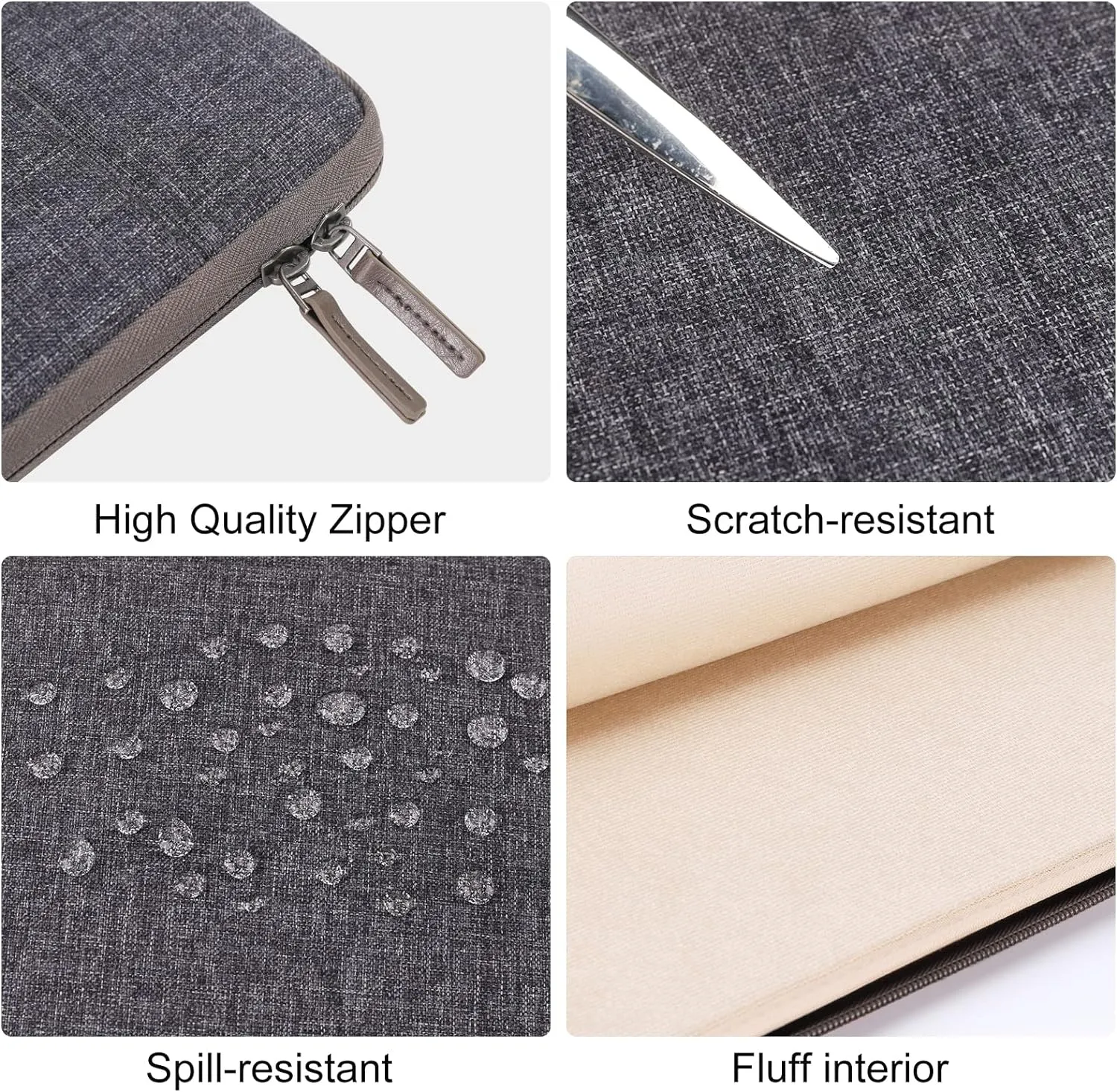 DOMISO 13.3 inch Laptop Sleeve Case Waterproof Carrying Bag for 13.3" Notebook/13 MacBook Air/Surface Book/ThinkPad L390 Yoga X380 Yoga/13.9" Yoga C930 Glass/HP EliteBook 830 840 G5,Dark Grey