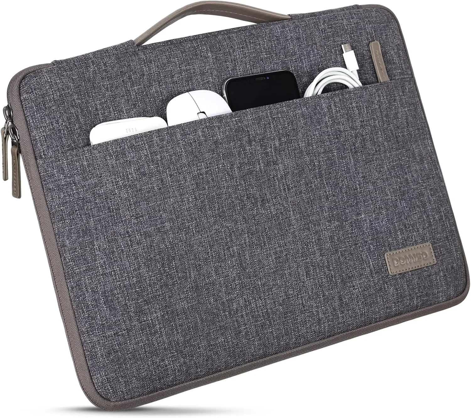 DOMISO 13.3 inch Laptop Sleeve Case Waterproof Carrying Bag for 13.3" Notebook/13 MacBook Air/Surface Book/ThinkPad L390 Yoga X380 Yoga/13.9" Yoga C930 Glass/HP EliteBook 830 840 G5,Dark Grey