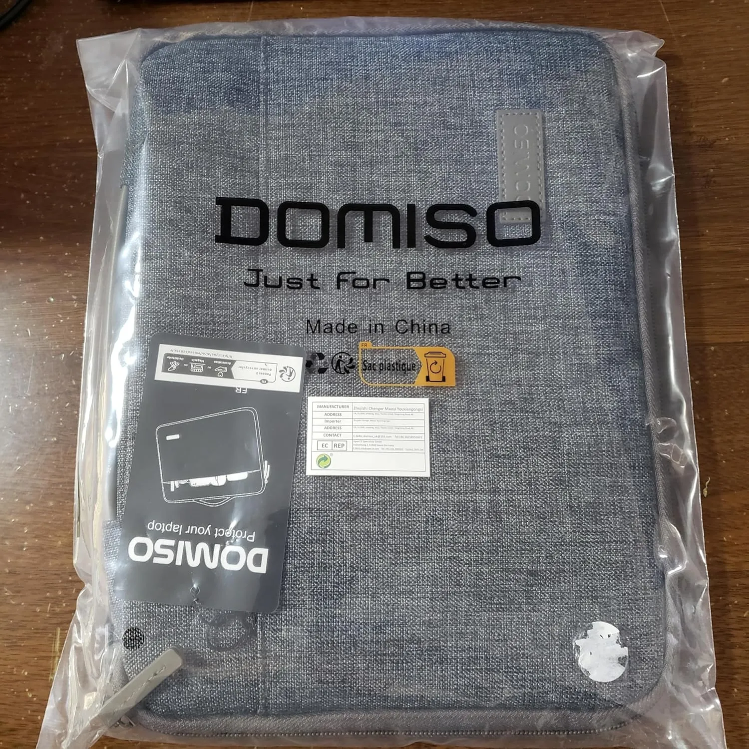 DOMISO 13.3 inch Laptop Sleeve Case Waterproof Carrying Bag for 13.3" Notebook/13 MacBook Air/Surface Book/ThinkPad L390 Yoga X380 Yoga/13.9" Yoga C930 Glass/HP EliteBook 830 840 G5,Dark Grey