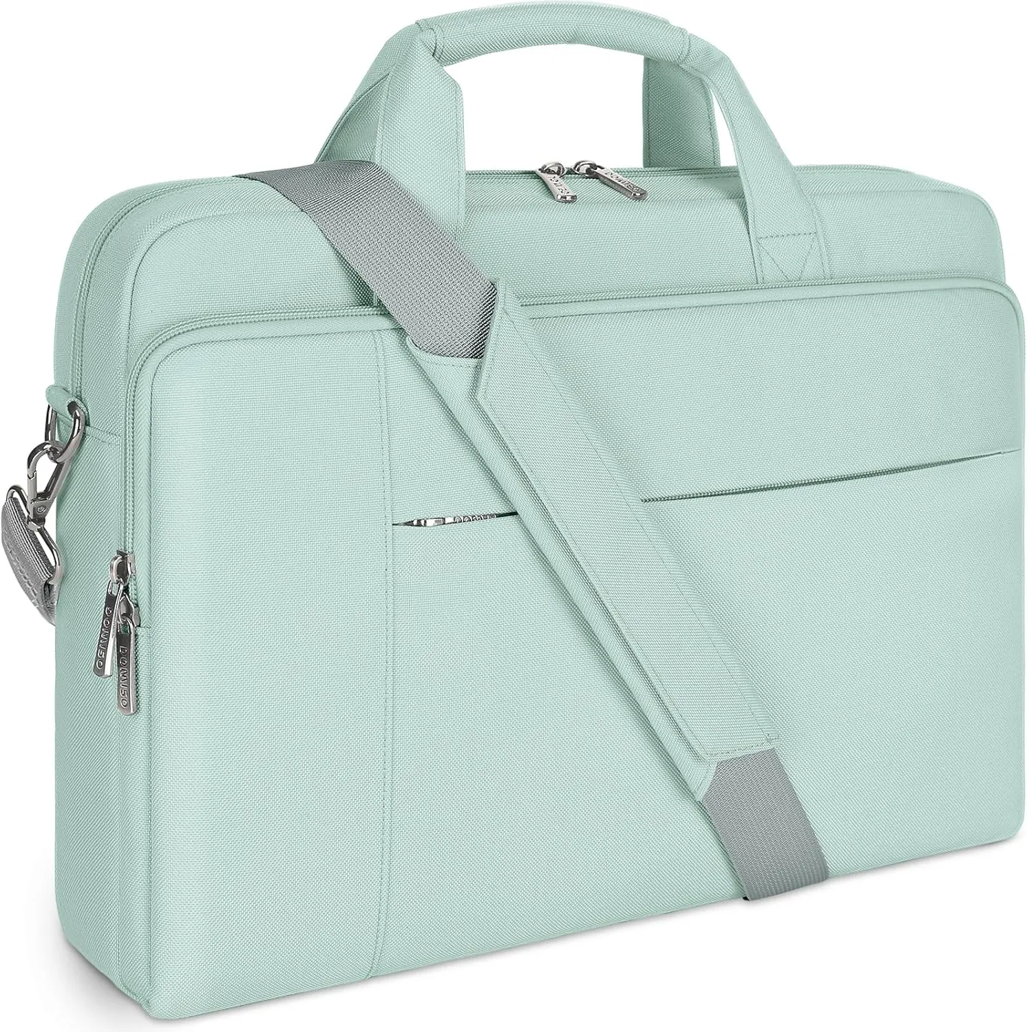 DOMISO 14 inch Laptop Bag Business Briefcase Water-resistant Notebook Messenger Shoulder Bag for 14" MacBook Pro/HP Stream 14 Chromebook 14/IdeaPad ThinkPad/ZenBook,Mint Green