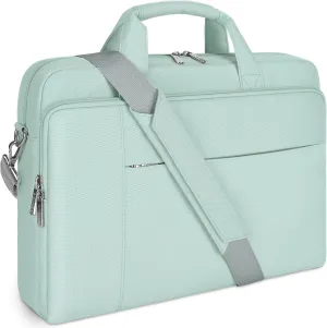 DOMISO 14 inch Laptop Bag Business Briefcase Water-resistant Notebook Messenger Shoulder Bag for 14" MacBook Pro/HP Stream 14 Chromebook 14/IdeaPad ThinkPad/ZenBook,Mint Green
