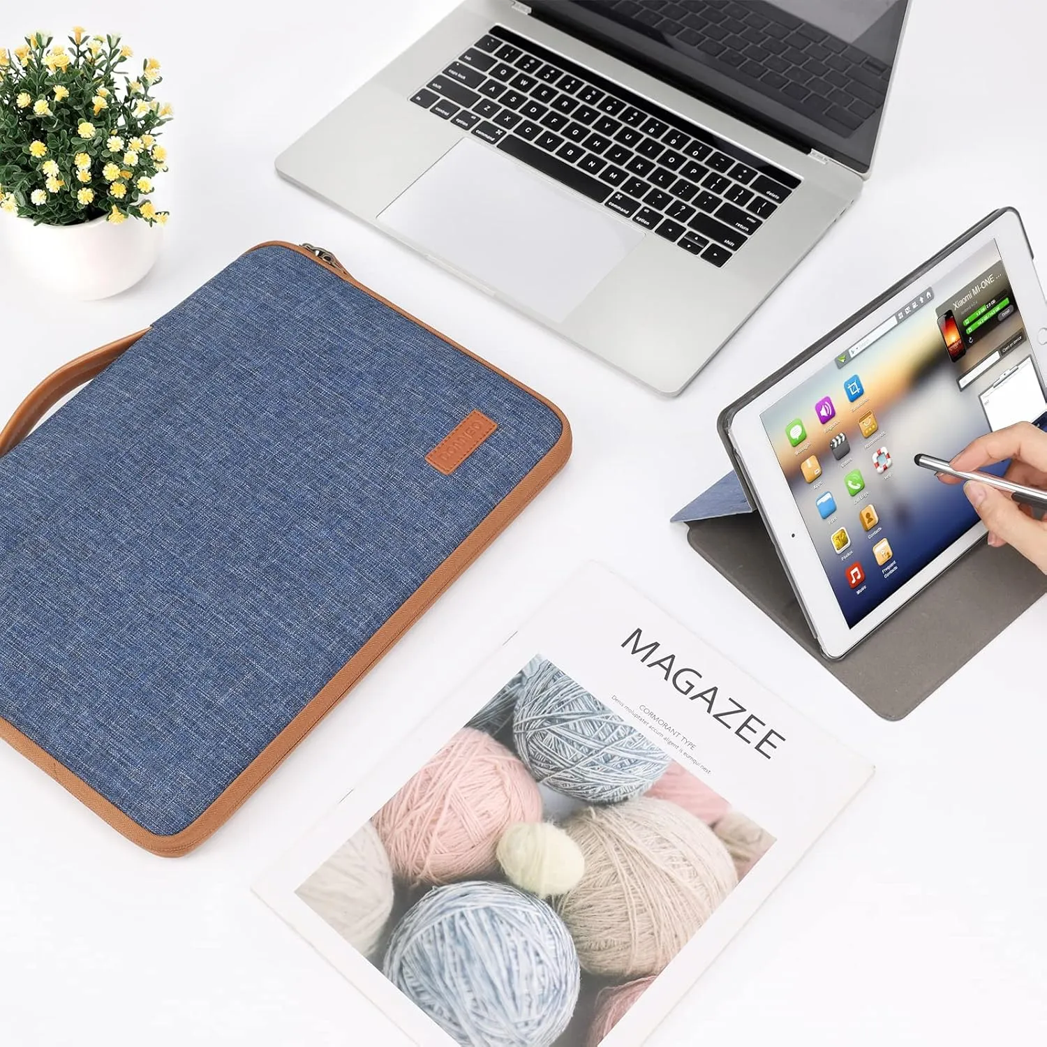 DOMISO 15.6 inch Laptop Sleeve Case Waterproof Carrying Bag for 15.6" Notebook/Yoga 730 IdeaPad 530S ThinkPad L580/Flex 4 5/ASUS ROG Zephyrus GX501/Dell New Latitude 3590/HP EliteBook,Blue