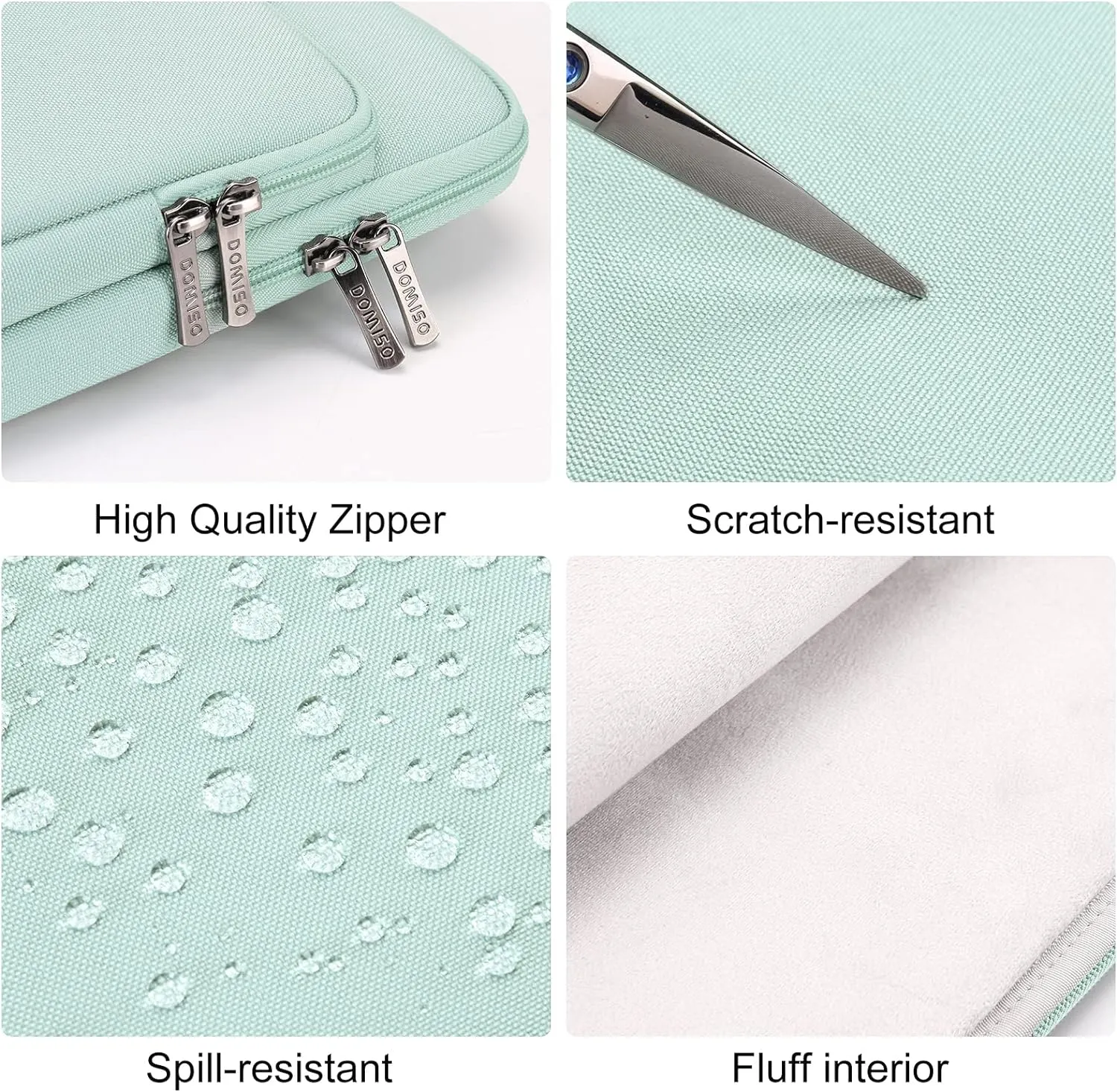 DOMISO 17.3 inch Laptop Sleeve Bag Water-Resistant Carrying Case with Handle for Dell/MSI GS73VR Stealth Pro/ROG Strix GL702VS/HP Envy Pavilion 17/LG/17.3" Notebooks,Mint Green