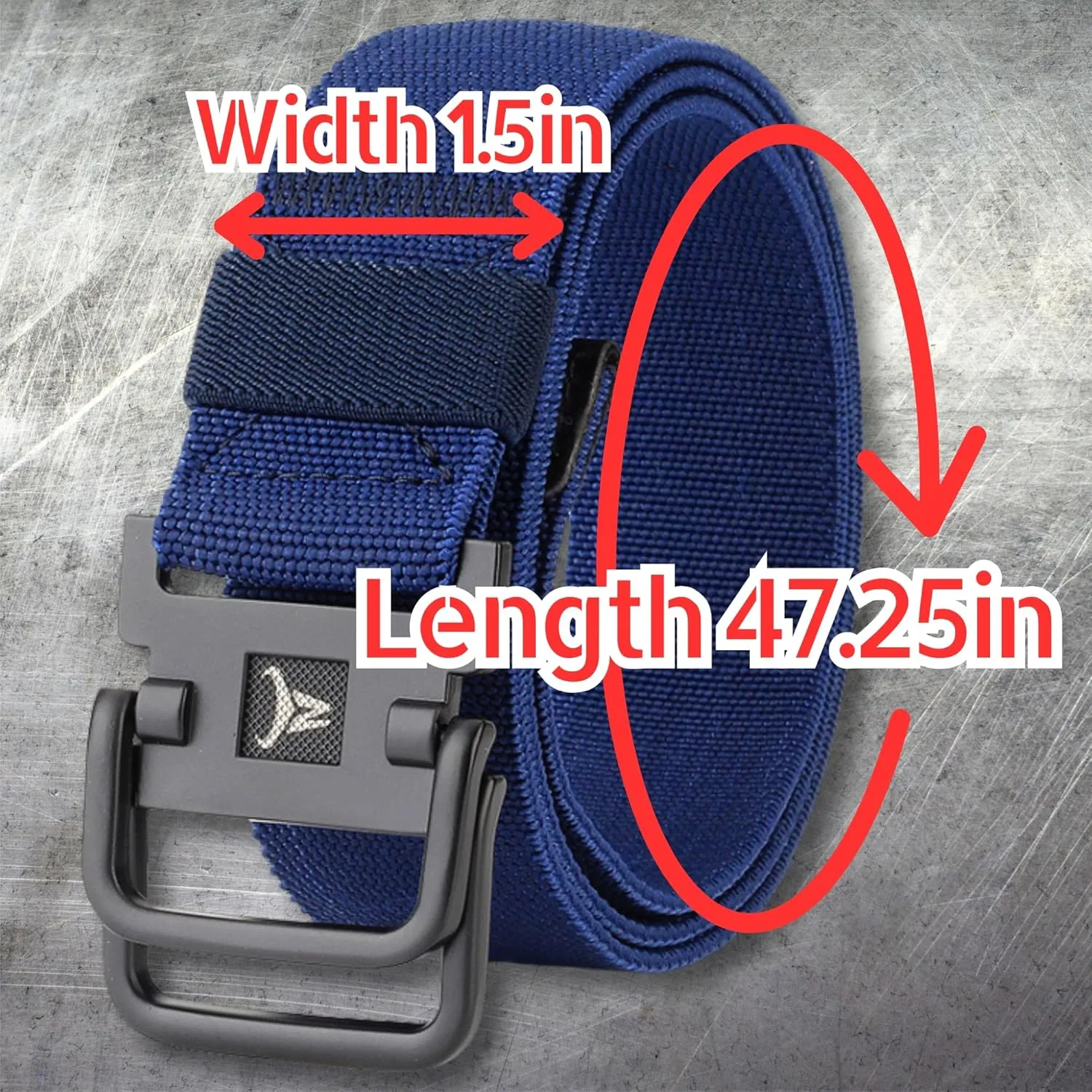 Double D-Ring Elastic Stretch Nylon Web Belt Durable Metal Buckle Travel Fishing