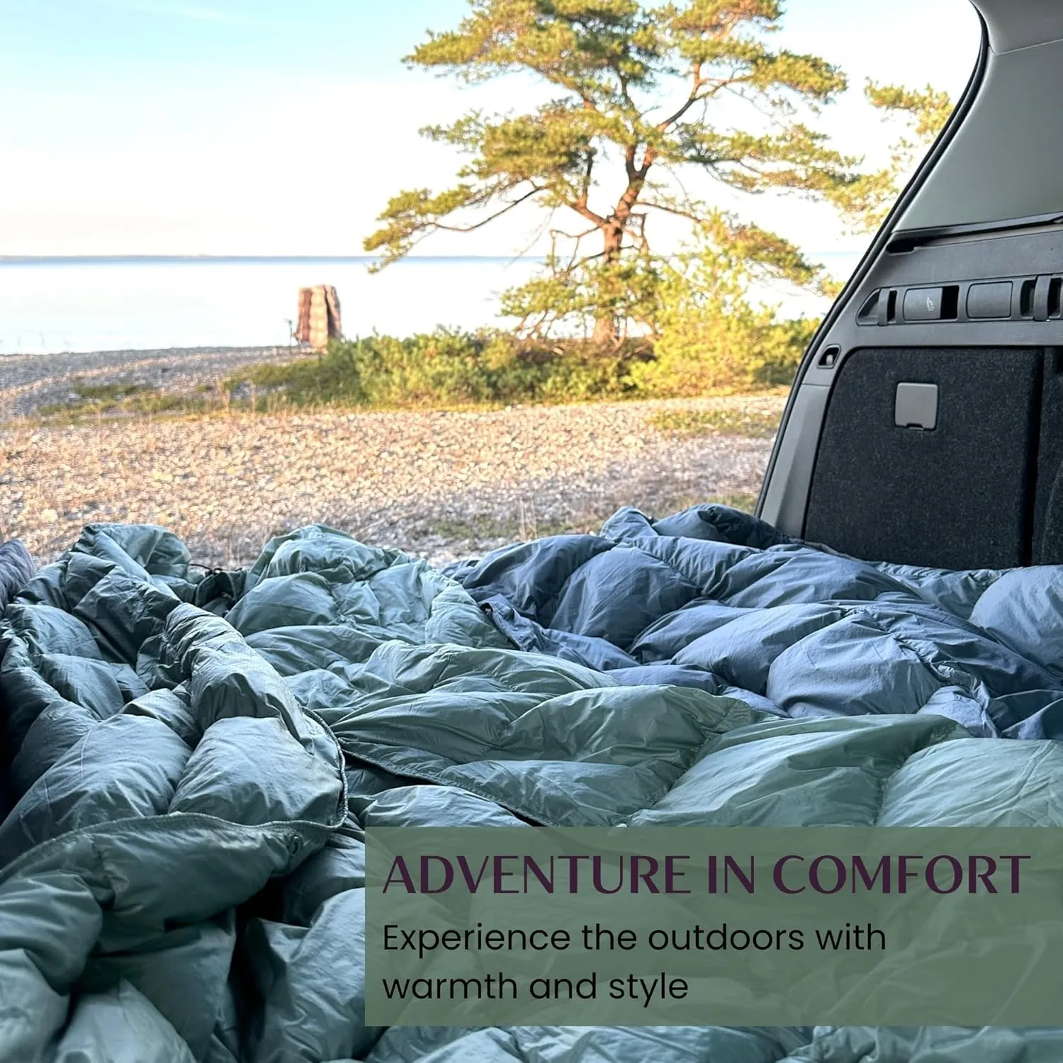 Down Camping Blanket with Footbox - Packable Warm Puffy Lightweight Camp Quilt - Water Resistant for Backpacking Hiking Travel – Compact Outdoor Throw Sleeping Blanket with Bag - 52x77