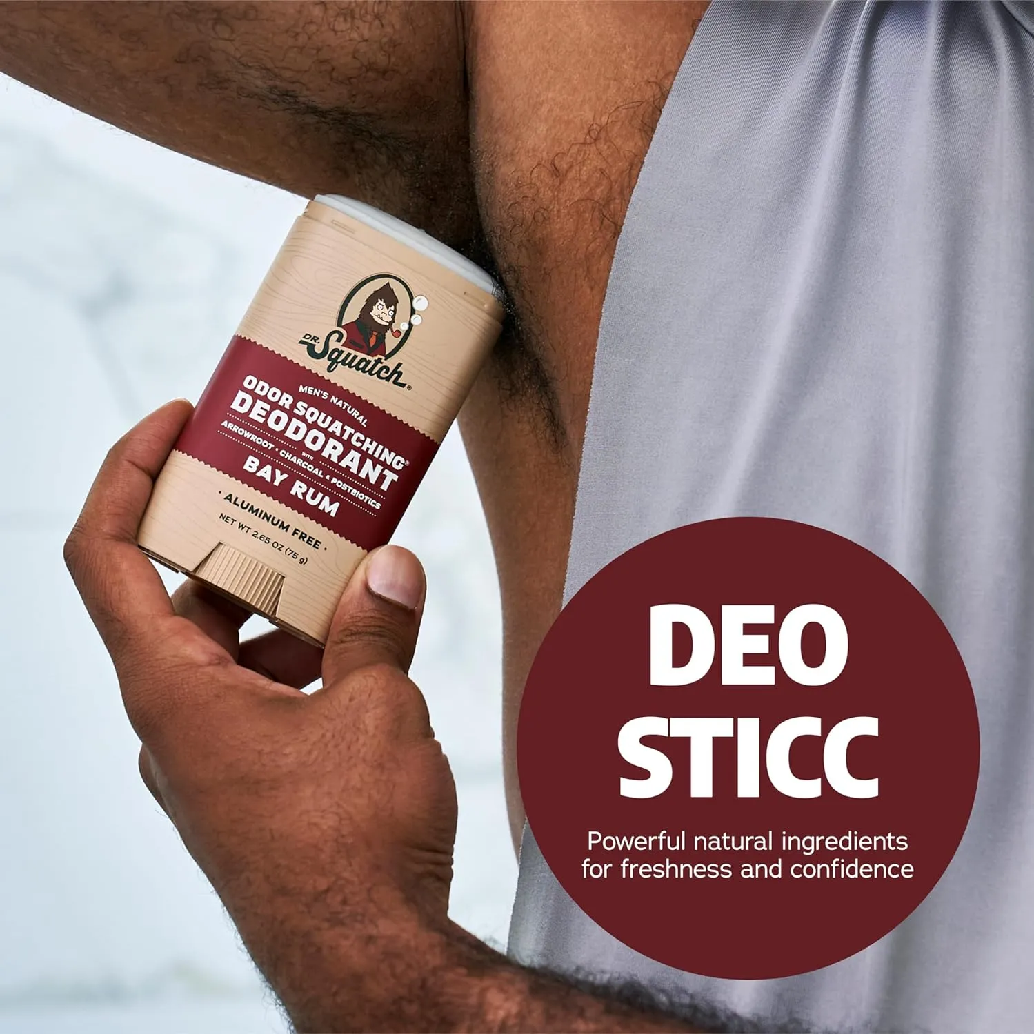 Dr. Squatch Natural Deodorant for Men - Odor-Squatching Aluminum Free - Bay Rum (2.65 oz, 3-Pack)