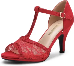DREAM PAIRS Women's Fashion Stilettos Open Toe Pump Heel Sandals