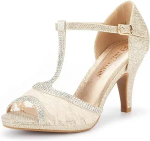 DREAM PAIRS Women's Fashion Stilettos Open Toe Pump Heel Sandals