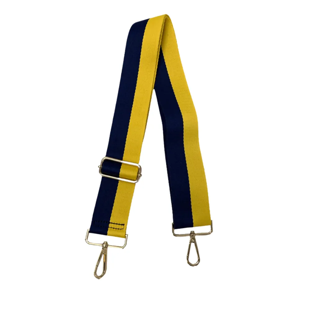 DUAL STRIPED GAMEDAY CANVAS ADJUSTABLE BAG STRAPS -22 COLORS