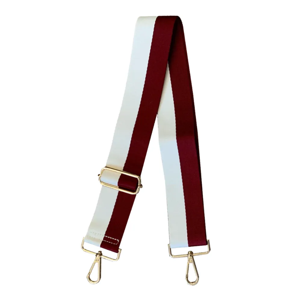 DUAL STRIPED GAMEDAY CANVAS ADJUSTABLE BAG STRAPS -22 COLORS
