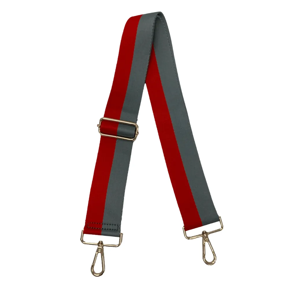 DUAL STRIPED GAMEDAY CANVAS ADJUSTABLE BAG STRAPS -22 COLORS