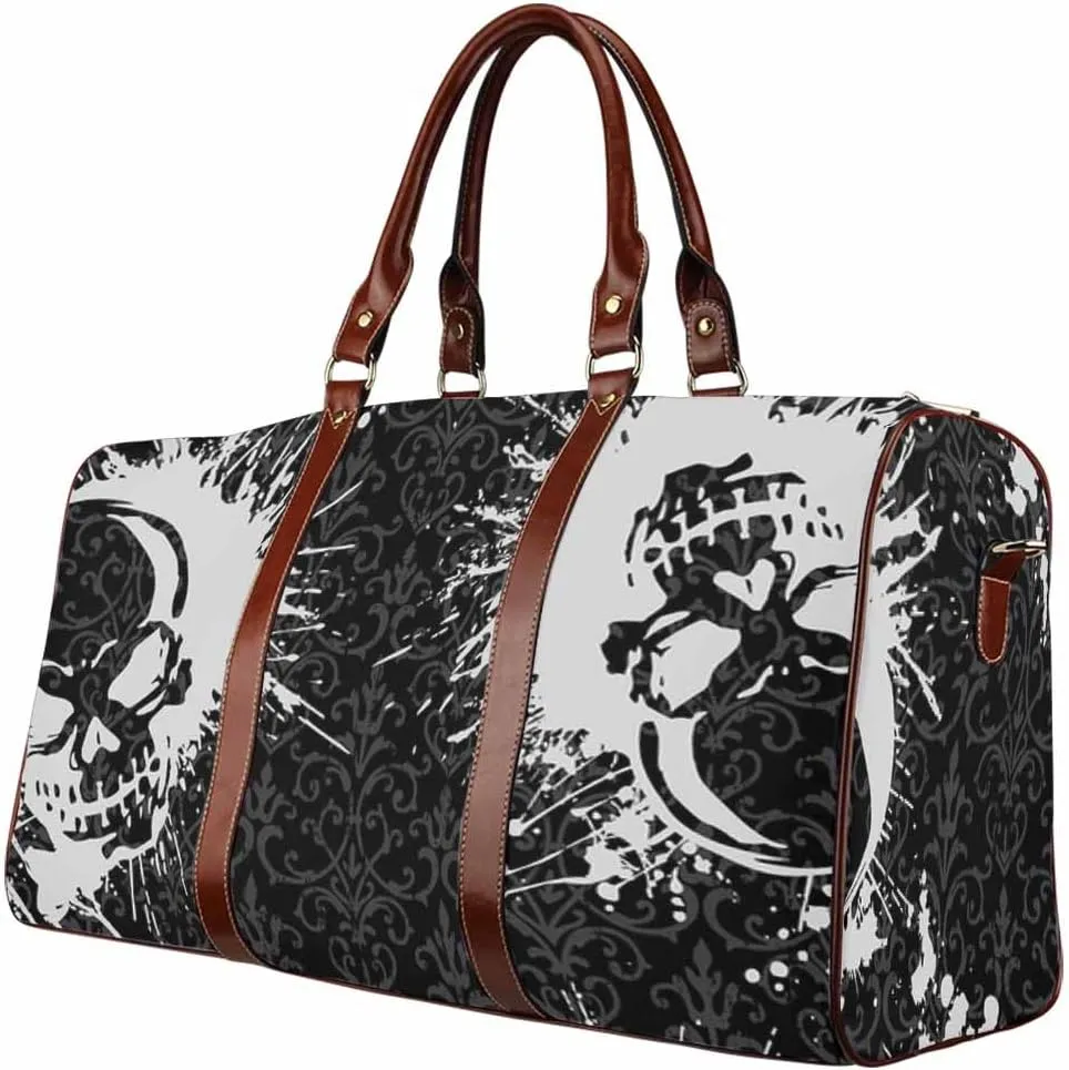 Duffle Bag For Travel Women Skull And Paint Foldable Travel Duffel Bag Tote Carry On Luggage Duffle Overnight For Women(Type-2,18.62"x 8.5"x 9.65")