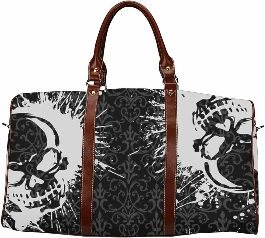 Duffle Bag For Travel Women Skull And Paint Foldable Travel Duffel Bag Tote Carry On Luggage Duffle Overnight For Women(Type-2,18.62"x 8.5"x 9.65")