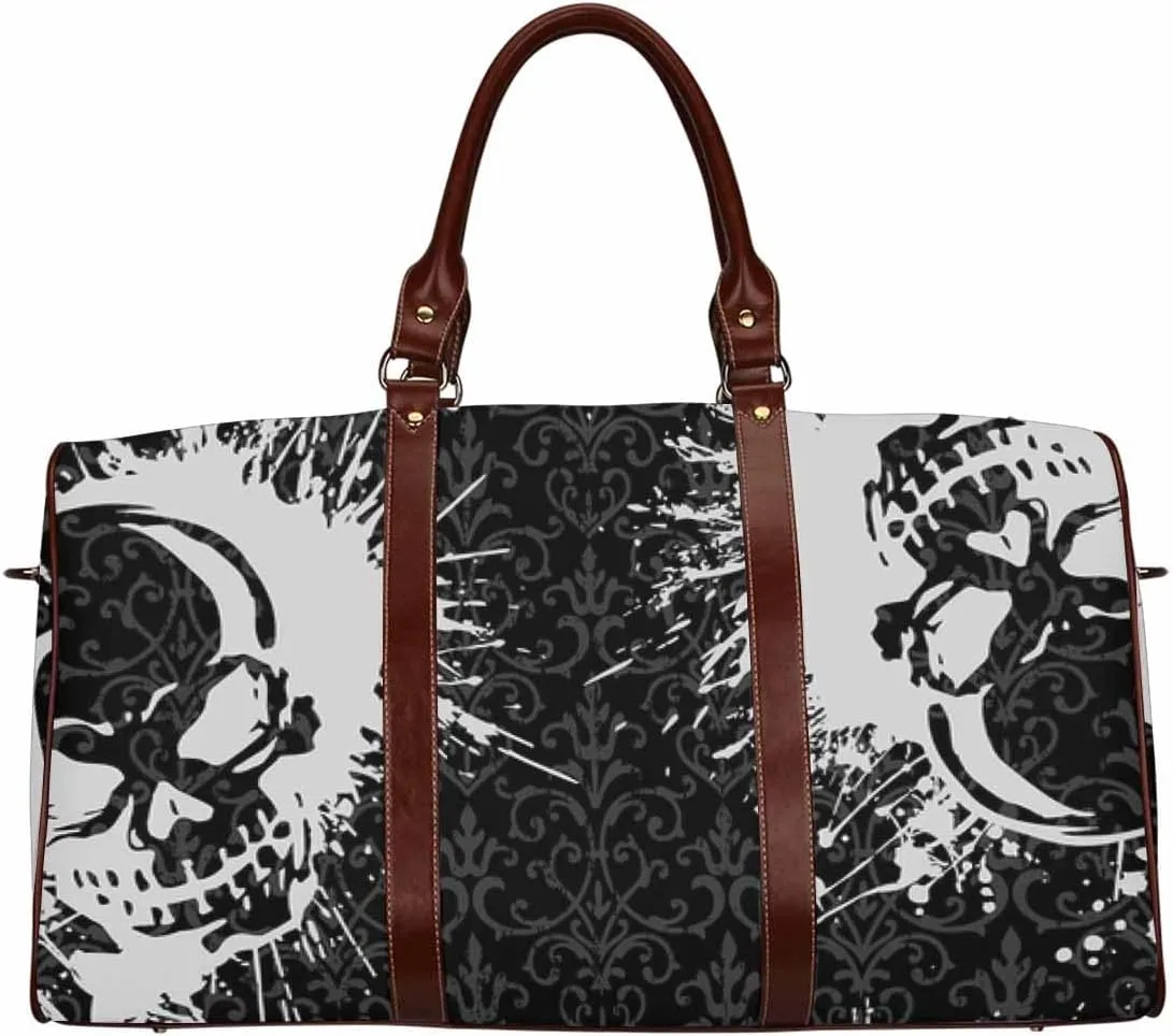 Duffle Bag For Travel Women Skull And Paint Foldable Travel Duffel Bag Tote Carry On Luggage Duffle Overnight For Women(Type-2,18.62"x 8.5"x 9.65")
