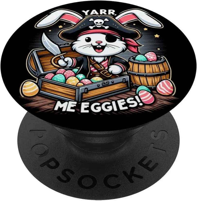 Easter Bunny Pirate Tee Yarr Me Eggies - Funny Kids Egg Hunt PopSockets Standard PopGrip