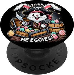 Easter Bunny Pirate Tee Yarr Me Eggies - Funny Kids Egg Hunt PopSockets Standard PopGrip