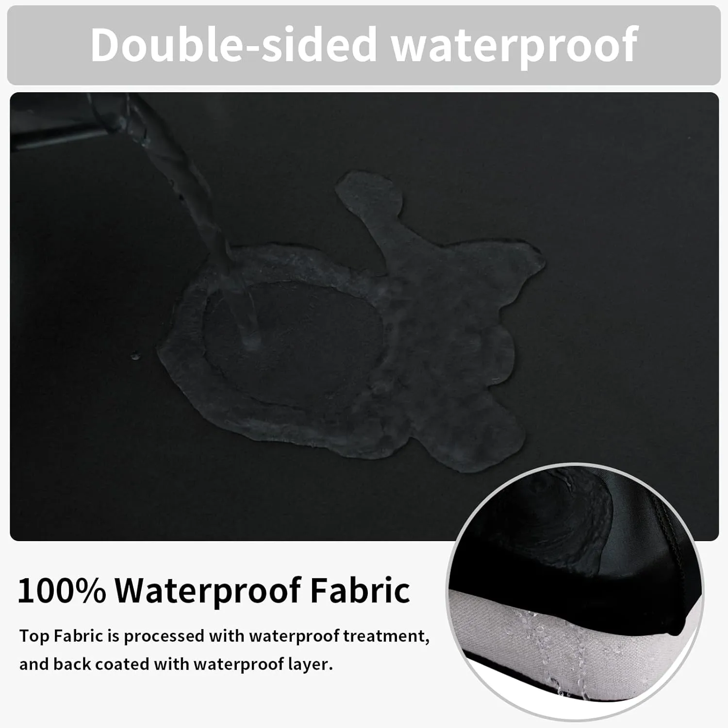 Easy-Going 100% Waterproof Loveseat Sofa Seat Cushion Slipcovers Couch Cushion Cover Stretch Furniture Protector for Kids, Pets (Loveseat Cushion, Black)