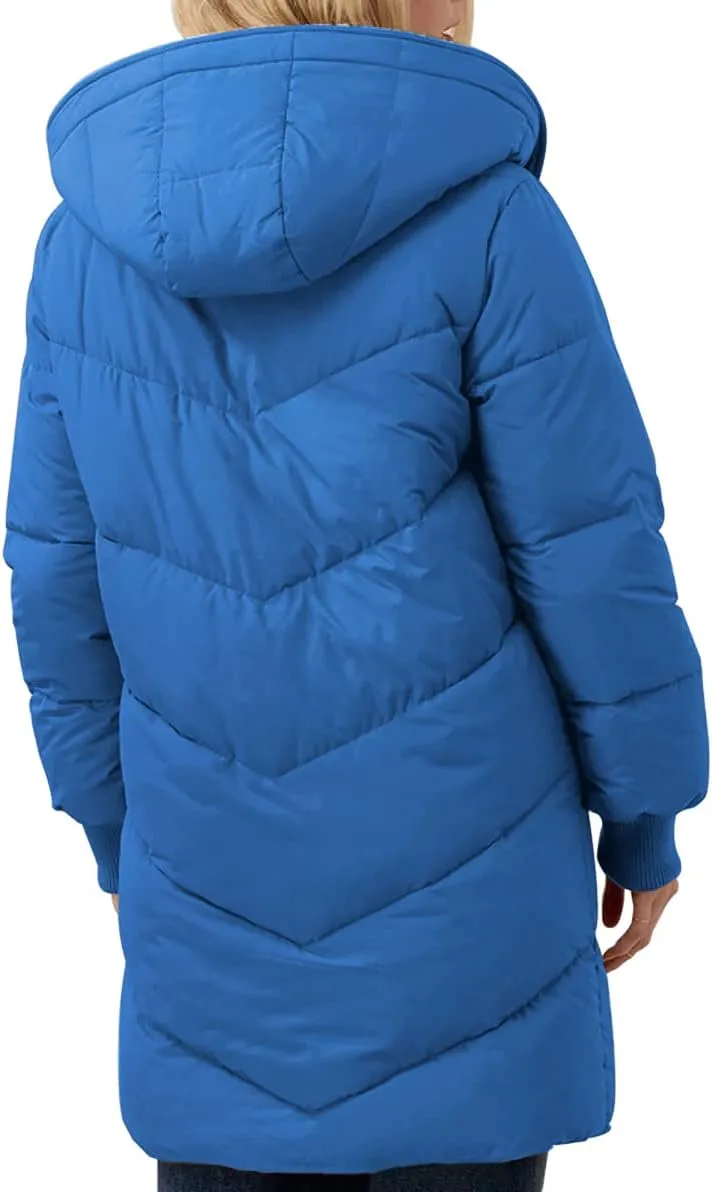 Ebifin Womens Winter Warm Coats Sherpa Fleece Lined Long Hooded Puffer Jacket