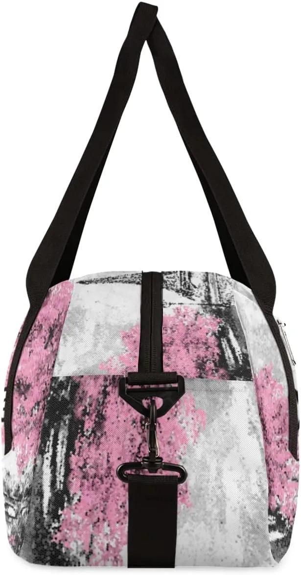 Eiffel Tower Painting Personalized Kids Duffel Bag for Girls, Eiffel Tower Debris Custom Dance Bag Overnight Small Duffel Bag Carry On Weekend Sports Travel Bag for School Practice Gymnastics Ballet