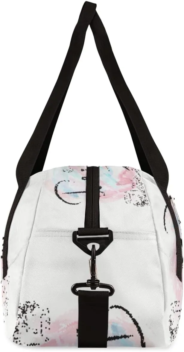 Eiffel Tower Paris Hearts Personalized Kids Duffel Bag for Girls, Eiffel Tower Debris Custom Dance Bag Overnight Small Duffel Bag Carry On Sports Travel Bag for School Practice Gymnastics Ballet