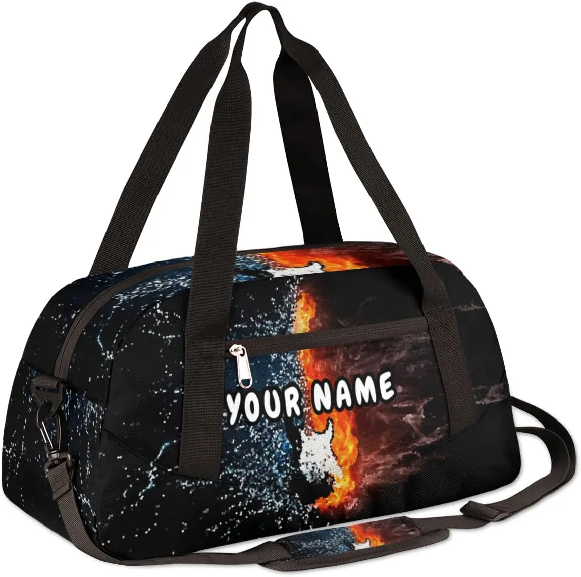 Electric Guitar Personalized Kids Duffel Bag for Girls Boys, Guitar Debris Custom Dance Bag Overnight Small Duffel Bag Carry On Weekend Sports Travel Bag for School Practice Gymnastics Ballet
