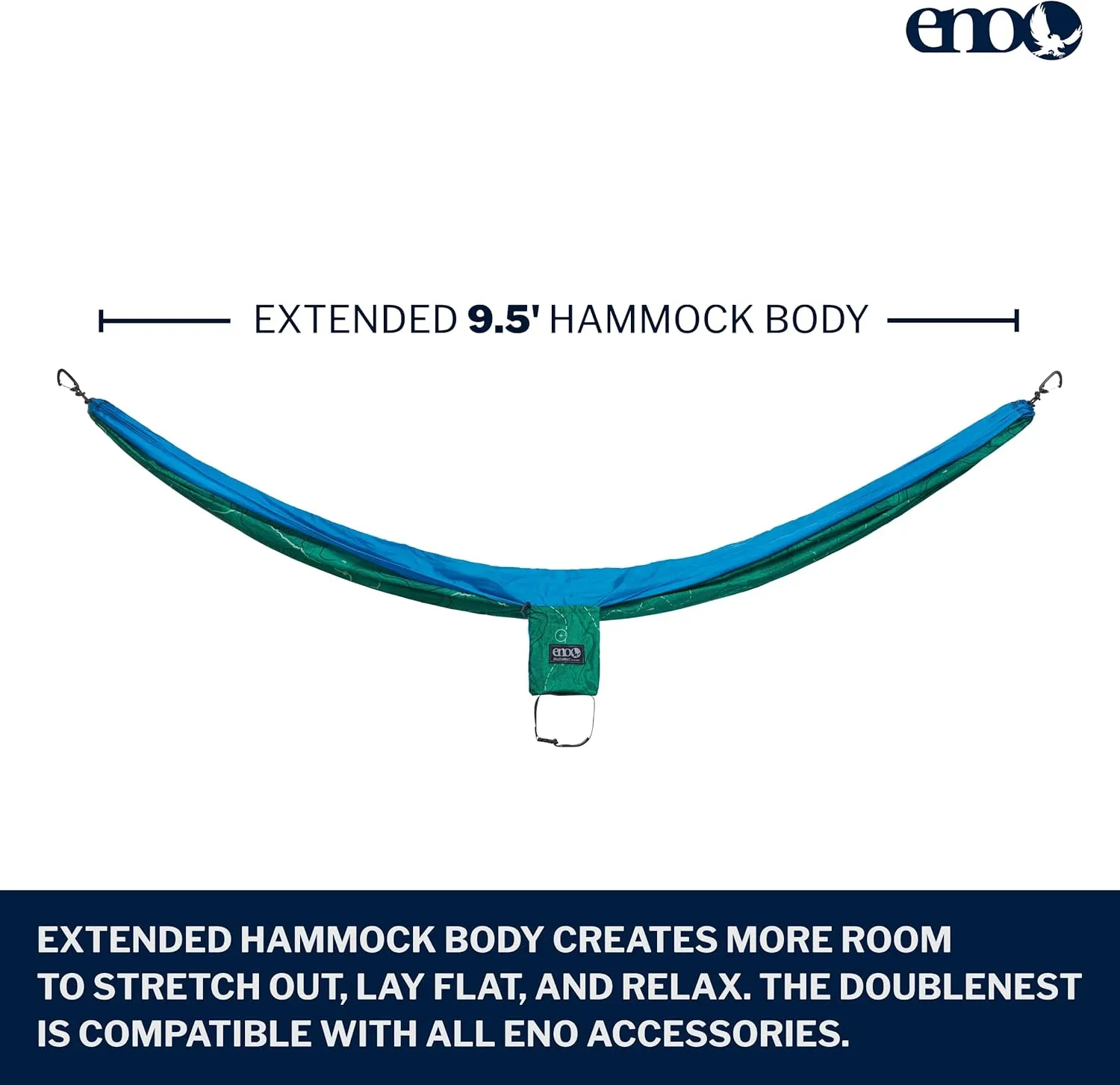 ENO DoubleNest Hammock - Lightweight, Portable, 1 to 2 Person Hammock - for Camping, Hiking, Backpacking, Travel, a Festival, or The Beach - Pacific Crest Trail Association/Teal