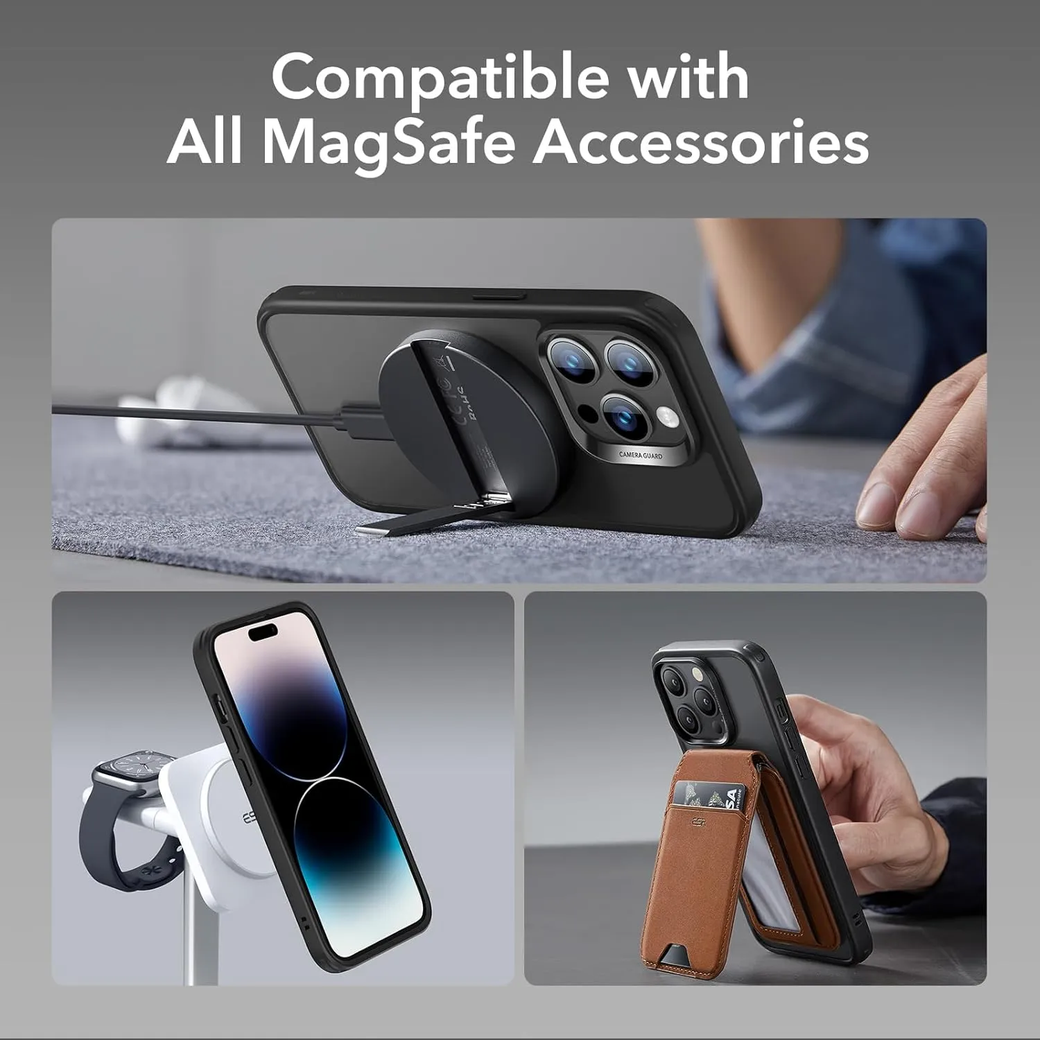ESR Military-Grade MagSafe Compatible Shockproof Yellowing Resistant Magnetic Case for iPhone 14 Pro Max, Frosted Black